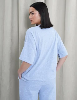 Hot Kaiia Paris Shadow Logo Oversized Top Grey Marl Sculpt & Leisure | Kaiia The Label