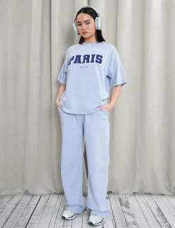 Hot Kaiia Paris Shadow Logo Oversized Top Grey Marl Sculpt & Leisure | Kaiia The Label