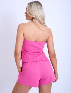 Cheap Kaiia Ribbed Bandeau Side Split Top Hot Sculpt & Leisure | Kaiia The Label