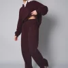 Best Kaiia Ribbed Waistband Wide Leg Sweat Pants Sculpt & Leisure | Kaiia The Label