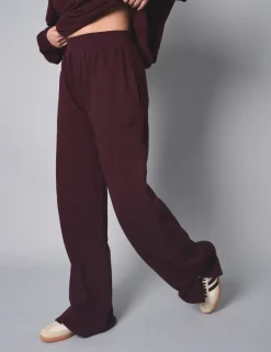 Best Kaiia Ribbed Waistband Wide Leg Sweat Pants Sculpt & Leisure | Kaiia The Label