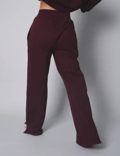 Best Kaiia Ribbed Waistband Wide Leg Sweat Pants Sculpt & Leisure | Kaiia The Label