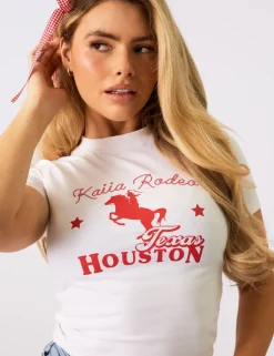 Store Kaiia Rodeo Houston Baby Tee & Red Sculpt & Leisure | Kaiia The Label