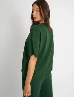 Outlet Kaiia Script Logo Oversized T-Shirt Forest Green Sculpt & Leisure | Kaiia The Label