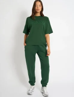 Outlet Kaiia Script Logo Oversized T-Shirt Forest Green Sculpt & Leisure | Kaiia The Label