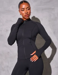 Online Kaiia Sculpt Long Sleeve Zip Through Fitted Jacket Sculpt & Reset | Sculpt & Leisure