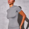 Cheap Kaiia Sculpt Short Sleeve Fitted T-shirt Slate Grey Sculpt & Reset | Sculpt & Leisure