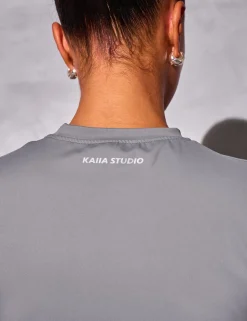 Cheap Kaiia Sculpt Short Sleeve Fitted T-shirt Slate Grey Sculpt & Reset | Sculpt & Leisure
