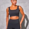 Outlet Kaiia Sculpt Square Neck Crop Top Sculpt & Reset | Sculpt & Leisure