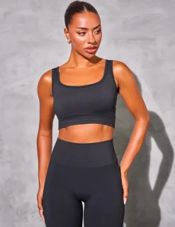 Outlet Kaiia Sculpt Square Neck Crop Top Sculpt & Reset | Sculpt & Leisure