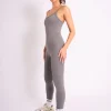 Store Kaiia Sculpt Strappy Unitard Slate Grey Sculpt & Reset | Sculpt & Leisure