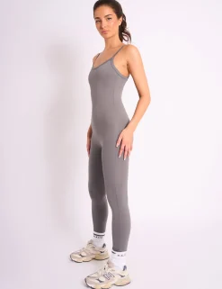 Store Kaiia Sculpt Strappy Unitard Slate Grey Sculpt & Reset | Sculpt & Leisure