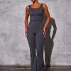 Shop Kaiia Sculpt Wide Leg Unitard Graphite Grey Sculpt & Reset | Sculpt & Leisure