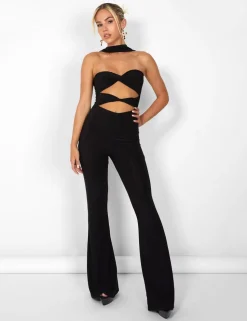Online Kaiia Slinky Choker Cut Out Jumpsuit in Sculpt & Leisure | Kaiia The Label