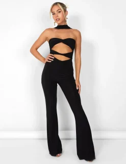 Online Kaiia Slinky Choker Cut Out Jumpsuit in Sculpt & Leisure | Kaiia The Label