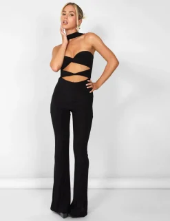 Online Kaiia Slinky Choker Cut Out Jumpsuit in Sculpt & Leisure | Kaiia The Label