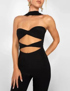 Online Kaiia Slinky Choker Cut Out Jumpsuit in Sculpt & Leisure | Kaiia The Label
