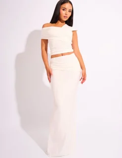 Sale Kaiia Slinky Ruched Maxi Skirt Co-ord Sculpt & Leisure | Kaiia The Label