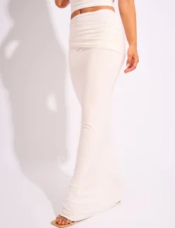 Sale Kaiia Slinky Ruched Maxi Skirt Co-ord Sculpt & Leisure | Kaiia The Label