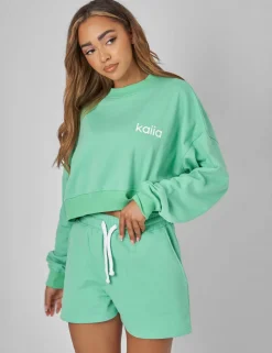 Online Kaiia Slogan Cropped Sweatshirt Sculpt & Leisure | Kaiia The Label