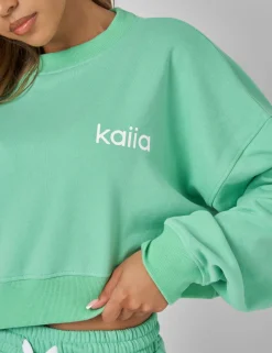 Online Kaiia Slogan Cropped Sweatshirt Sculpt & Leisure | Kaiia The Label