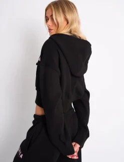 Shop Kaiia Slogan Cropped Zip Up Hoodie & Pink Sculpt & Leisure | Kaiia The Label
