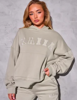 Discount Kaiia Slogan Oversized Hoodie Stone Back In Stock | Sculpt & Reset