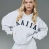 Clearance Kaiia Slogan Oversized Hoodie In Marl Back In Stock | Sculpt & Leisure