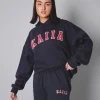 Fashion Kaiia Slogan Oversized Hoodie With Red Back In Stock | Sculpt & Leisure