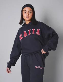 Fashion Kaiia Slogan Oversized Hoodie With Red Back In Stock | Sculpt & Leisure