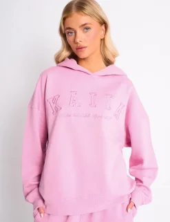 Cheap Kaiia Slogan Oversized Hoodie Candy Pink Sculpt & Leisure | Kaiia The Label