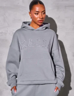 Cheap Kaiia Slogan Oversized Hoodie Dove Grey Sculpt & Reset | Sweatshirt & Hoodies