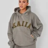 Best Kaiia Slogan Oversized Hoodie Khaki Sculpt & Leisure | Kaiia The Label