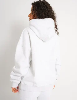 Store Kaiia Slogan Oversized Hoodie Light Grey Marl & Forest Green Sculpt & Leisure | Kaiia The Label