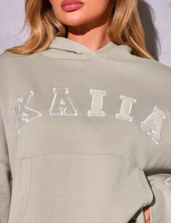 Discount Kaiia Slogan Oversized Hoodie Stone Back In Stock | Sculpt & Reset