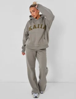 Best Kaiia Slogan Oversized Hoodie Khaki Sculpt & Leisure | Kaiia The Label