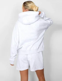 Clearance Kaiia Slogan Oversized Hoodie In Marl Back In Stock | Sculpt & Leisure