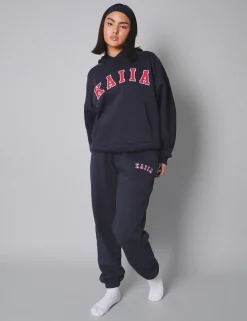 Fashion Kaiia Slogan Oversized Hoodie With Red Back In Stock | Sculpt & Leisure