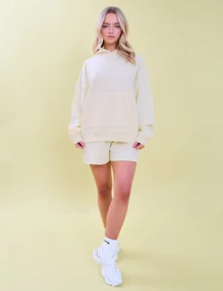 Discount Kaiia Slogan Oversized Hoodie Lemon Back In Stock | Sculpt & Leisure