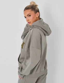 Best Kaiia Slogan Oversized Hoodie Khaki Sculpt & Leisure | Kaiia The Label