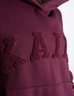 Cheap Kaiia Slogan Oversized Hoodie Deep Burgundy Sculpt & Leisure | Kaiia The Label