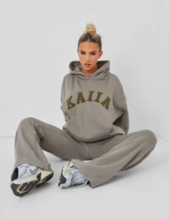 Best Kaiia Slogan Oversized Hoodie Khaki Sculpt & Leisure | Kaiia The Label