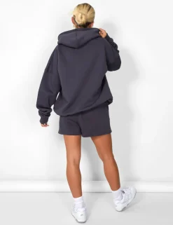Online Kaiia Slogan Oversized Hoodie Dark Back In Stock | Curve
