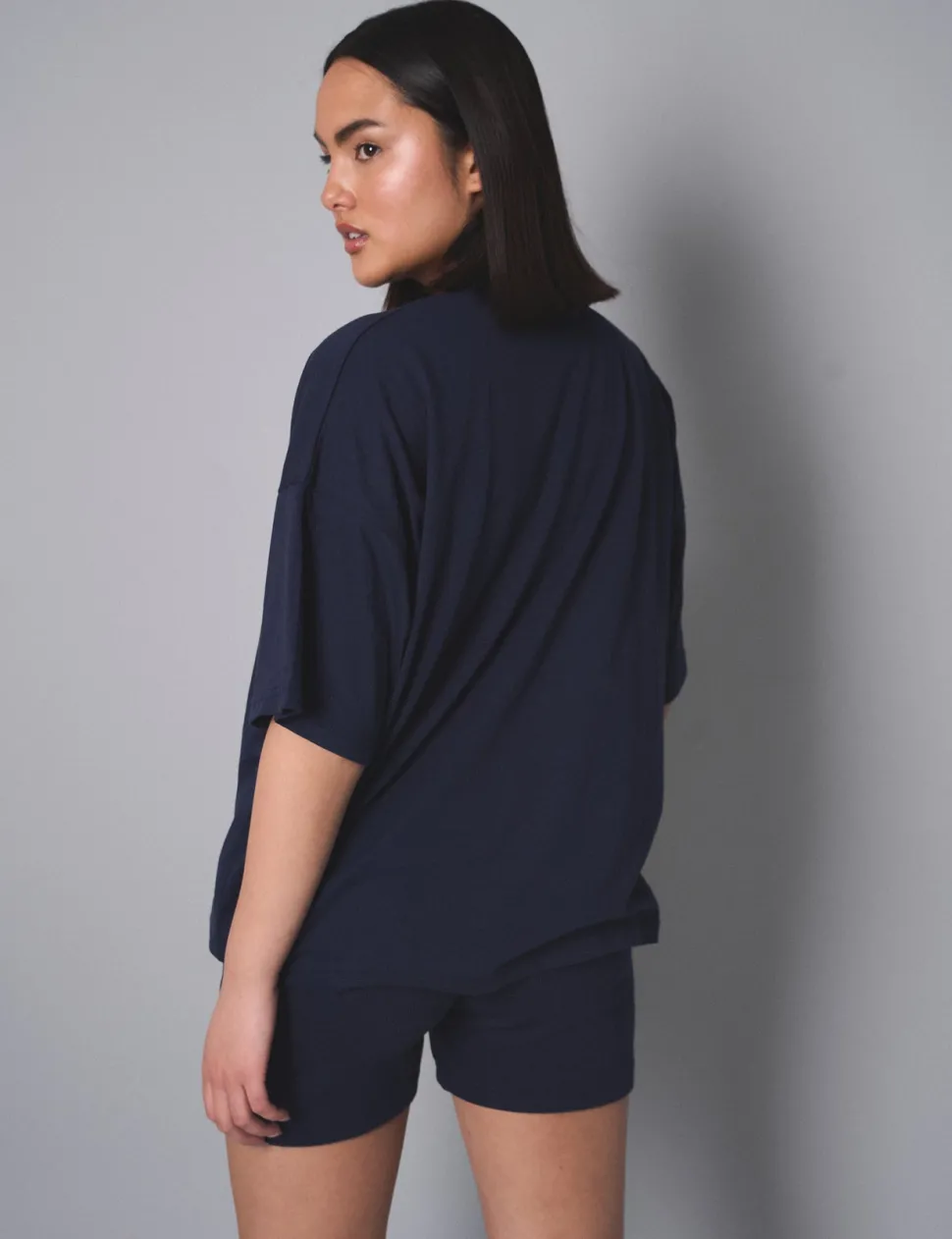 Store Kaiia Slogan Oversized Top Navy With Red Sculpt & Leisure | Kaiia The Label