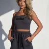 Shop Kaiia Slogan Vest Top Dark Sculpt & Leisure | Kaiia The Label