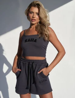 Shop Kaiia Slogan Vest Top Dark Sculpt & Leisure | Kaiia The Label