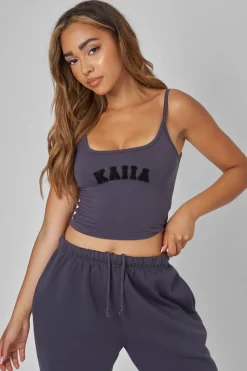 Shop Kaiia Slogan Vest Top Dark Sculpt & Leisure | Kaiia The Label