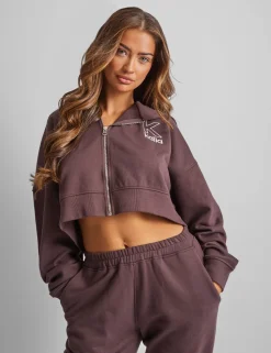 Discount Kaiia Slogan Zip Through Cropped Hoodie Sculpt & Leisure | Kaiia The Label