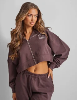 Discount Kaiia Slogan Zip Through Cropped Hoodie Sculpt & Leisure | Kaiia The Label