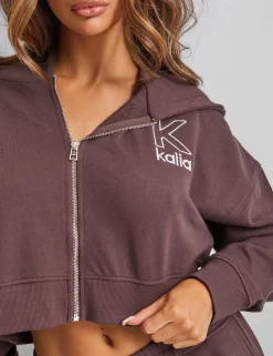 Discount Kaiia Slogan Zip Through Cropped Hoodie Sculpt & Leisure | Kaiia The Label